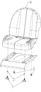 Seat Diagram and Parts List for ZT1-46KH (17CNA10)(2022) Cub Cadet Lawn Tractor